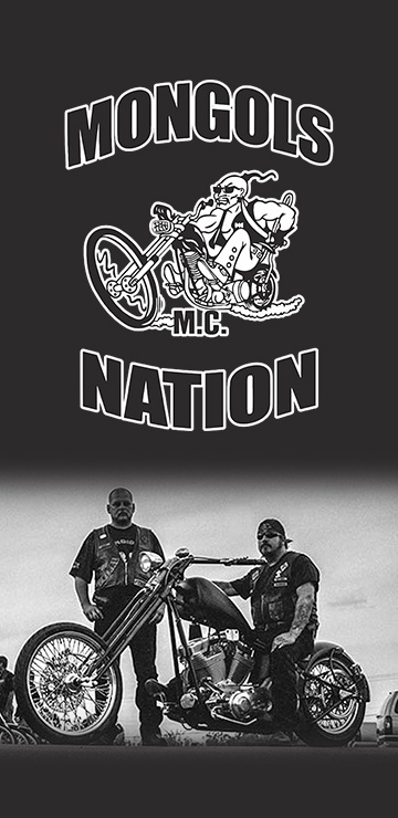 Mongols Nation - Members with chopper motorcycle